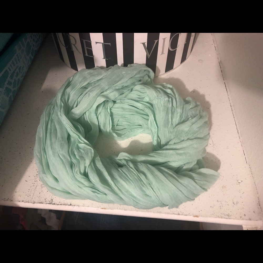Mint green infinity scarf